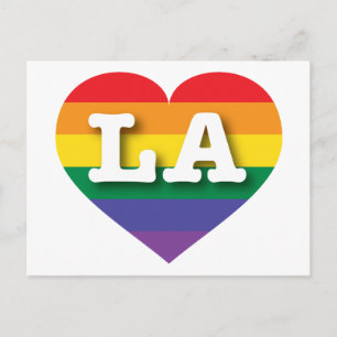 I Liebe LA Rainbow Heart Postkarte