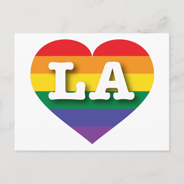 I Liebe LA Rainbow Heart Postkarte (Vorderseite)