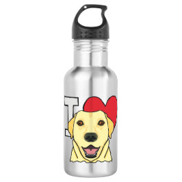 I Liebe Labradors Edelstahlflasche