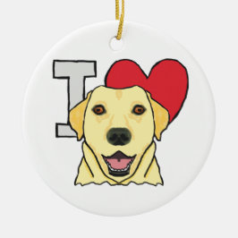 I Liebe Labradors Keramik Ornament