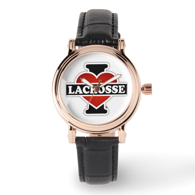 I Liebe Lacrosse Armbanduhr (Vorderseite)