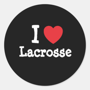 I Liebe Lacrosse Herz Brauch personalisiert Runder Aufkleber