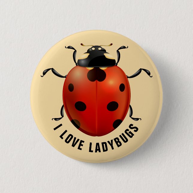 I Liebe Ladybugs Button (Vorderseite)