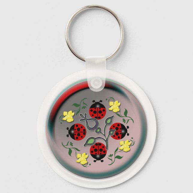 I Liebe Ladybugs Schlüsselanhänger (Vorderseite)