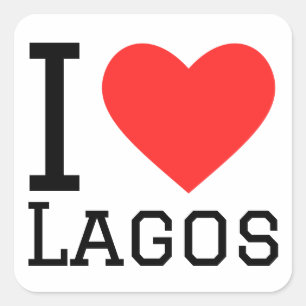 I Liebe lagos Quadratischer Aufkleber