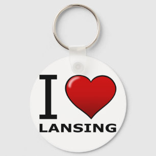 I LIEBE LANSING, MI - MICHIGAN SCHLÜSSELANHÄNGER