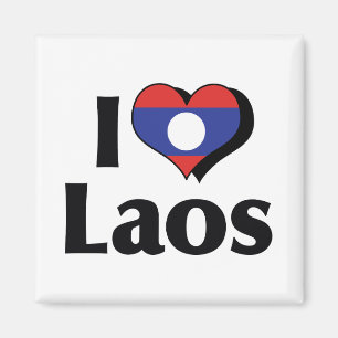 I Liebe Laos Flag Magnet