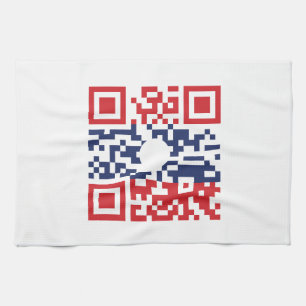I Liebe Laos (Khoy Huk Lao) Flag QR Code   Lao Gee Küchentuch