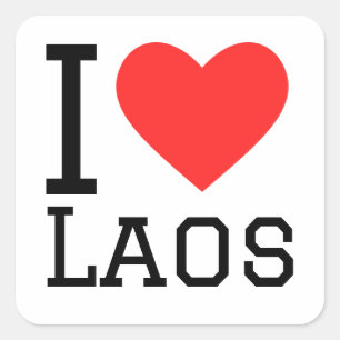 I Liebe Laos Quadratischer Aufkleber