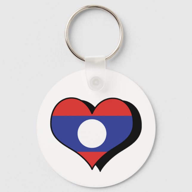 I Liebe Laos Schlüsselanhänger (Vorderseite)