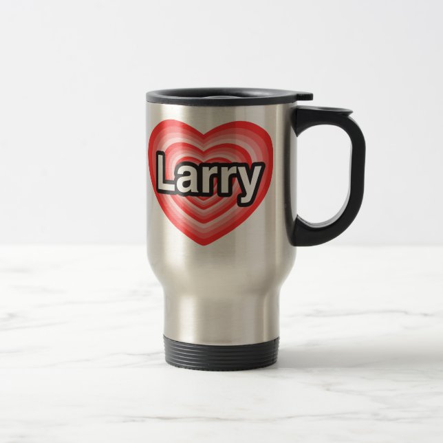 I Liebe Larry. Liebe I Sie Larry. Herz Reisebecher (Rechts)