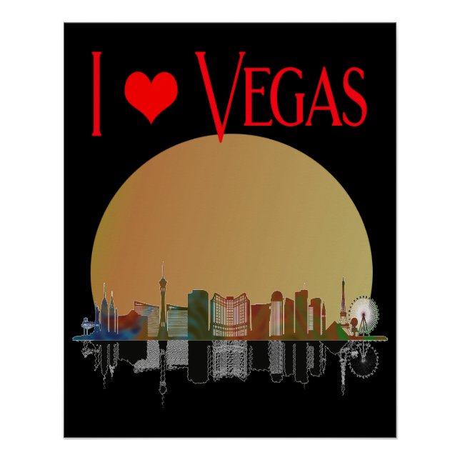 I Liebe Las Vegas Skyline Sunrise Souvenir Poster (Vorderseite)