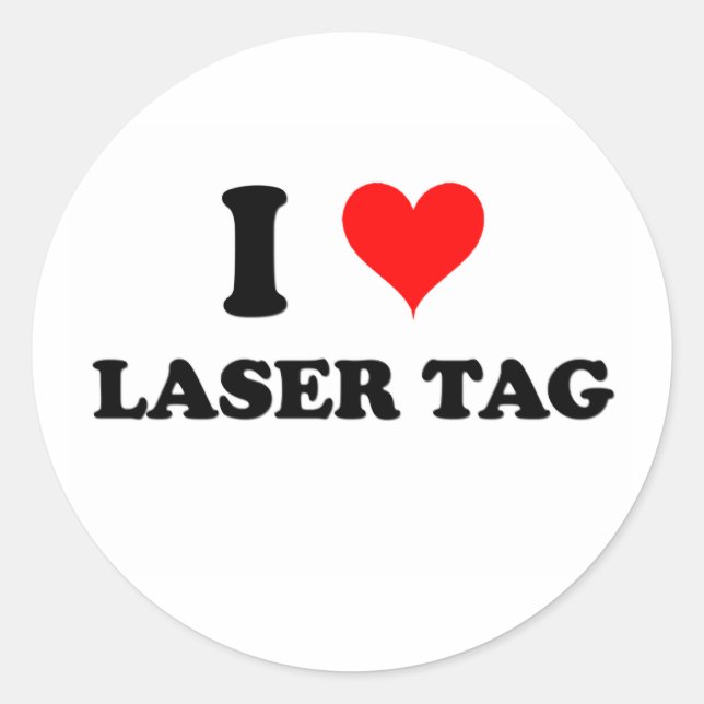 I Liebe Laser Tag Runder Aufkleber (Vorderseite)