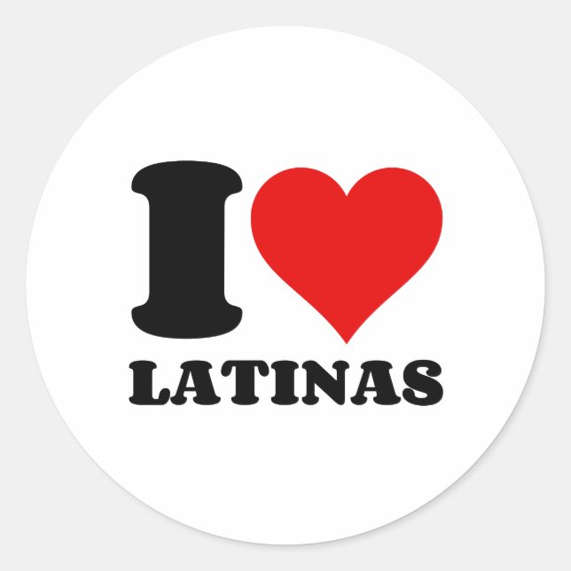 I LIEBE LATINAS RUNDER AUFKLEBER (Vorderseite)