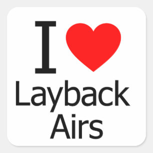 I Liebe Layback Airs Quadratischer Aufkleber