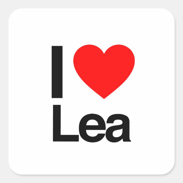 i Liebe lea Quadratischer Aufkleber (Vorderseite)