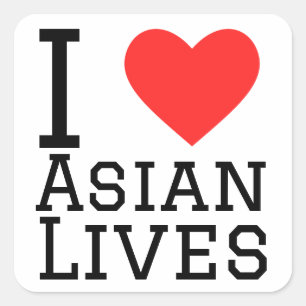 I Liebe Leben in Asien Quadratischer Aufkleber
