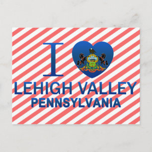 I Liebe Lehigh Valley, PA Postkarte