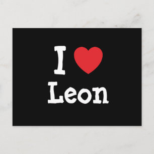 I Liebe Leon Herz T - Shirt Postkarte