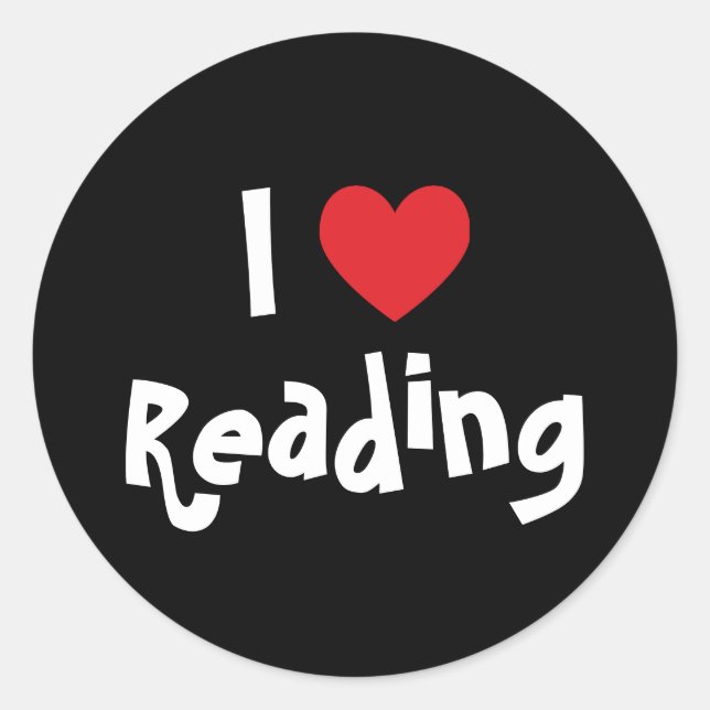 I Liebe Lesen Runder Aufkleber (Vorderseite)