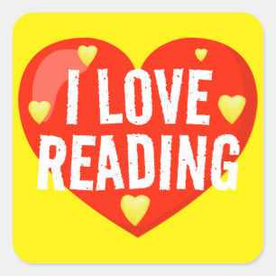 I Liebe Lesen von Klassenzimmern Lesen Belohnung Quadratischer Aufkleber