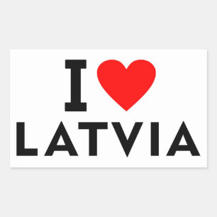 I Liebe Lettland Land wie Herztourismus Rechteckiger Aufkleber