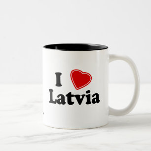 I Liebe Lettland Zweifarbige Tasse
