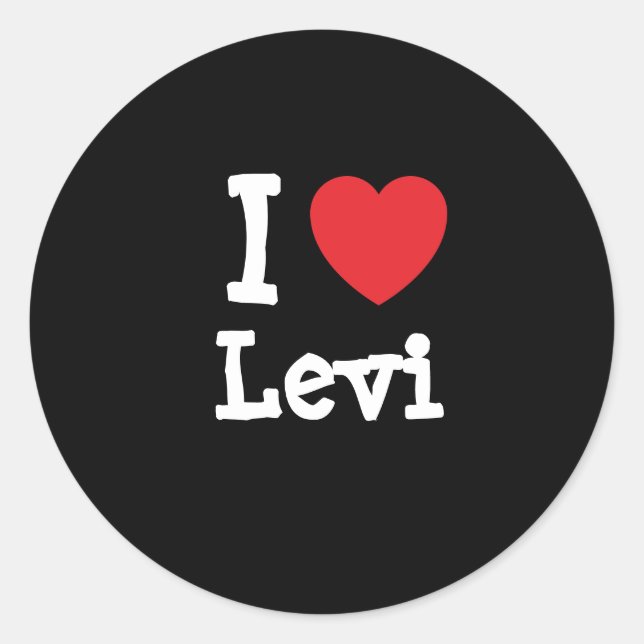 I Liebe Levi Herz Brauch personalisiert Runder Aufkleber (Vorderseite)