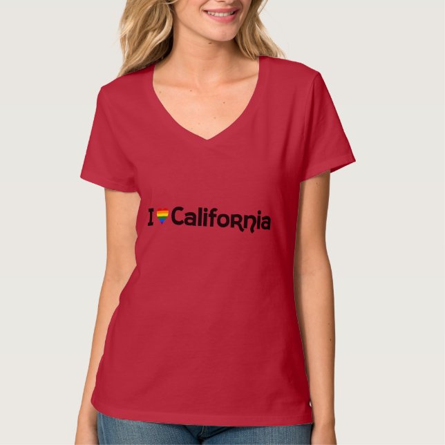 I Liebe LGBT California Staat T - Shirt (Vorderseite)