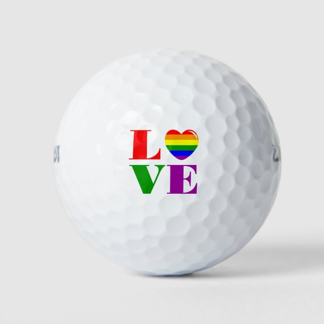 I Liebe LGBT Golfball (Vorderseite)