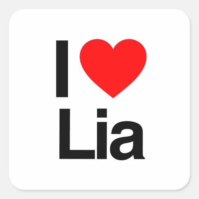 i Liebe lia Quadratischer Aufkleber (Vorderseite)
