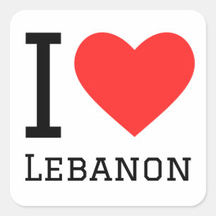 I Liebe Libanon Quadratischer Aufkleber