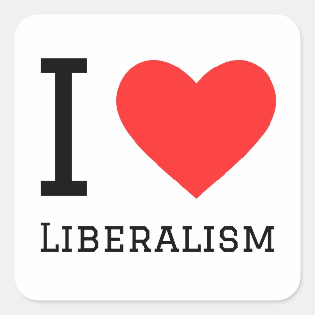 I Liebe Liberalismus Quadratischer Aufkleber (Vorderseite)