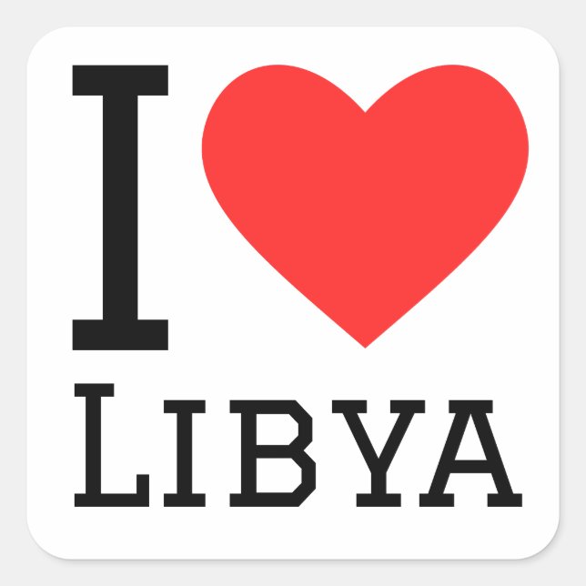 I Liebe libya Quadratischer Aufkleber (Vorderseite)
