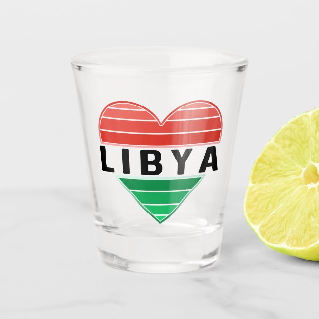 I. Liebe Libyen, Libyens Herz Schnapsglas (Vorderseite)
