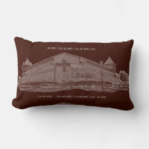 I Liebe Lida Belarus Architektur Schloss Sketch Lendenkissen