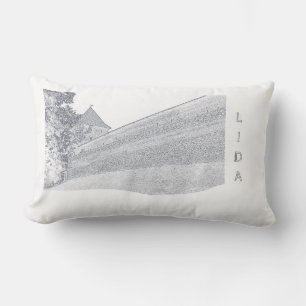 I Liebe Lida Belarus Architektur Schloss Sketch Lendenkissen