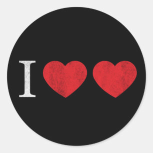 I Liebe-Liebe Runder Aufkleber