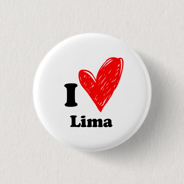 I Liebe Lima Button (Vorderseite)