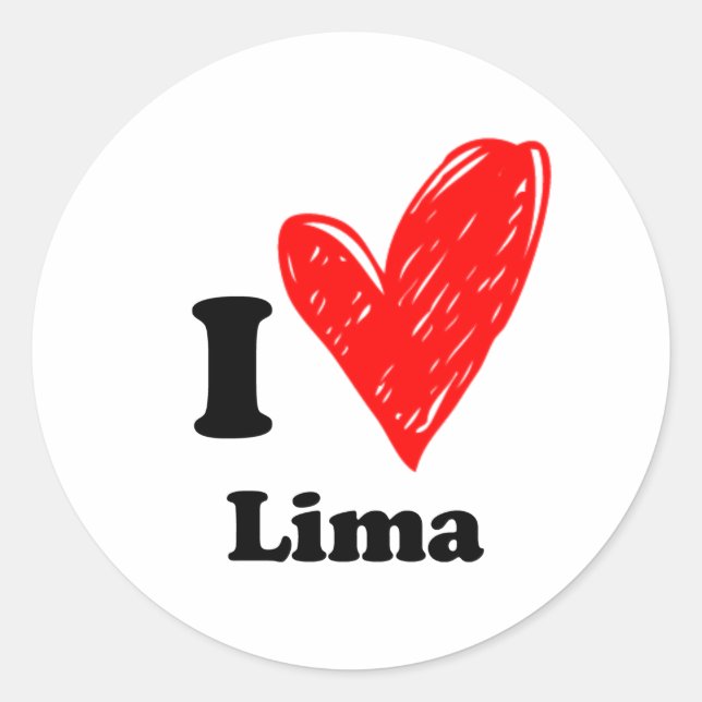 I Liebe Lima Runder Aufkleber (Vorderseite)