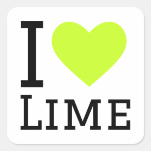 I LIEBE LIMON QUADRATISCHER AUFKLEBER