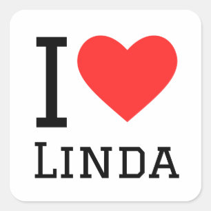 I Liebe linda Quadratischer Aufkleber