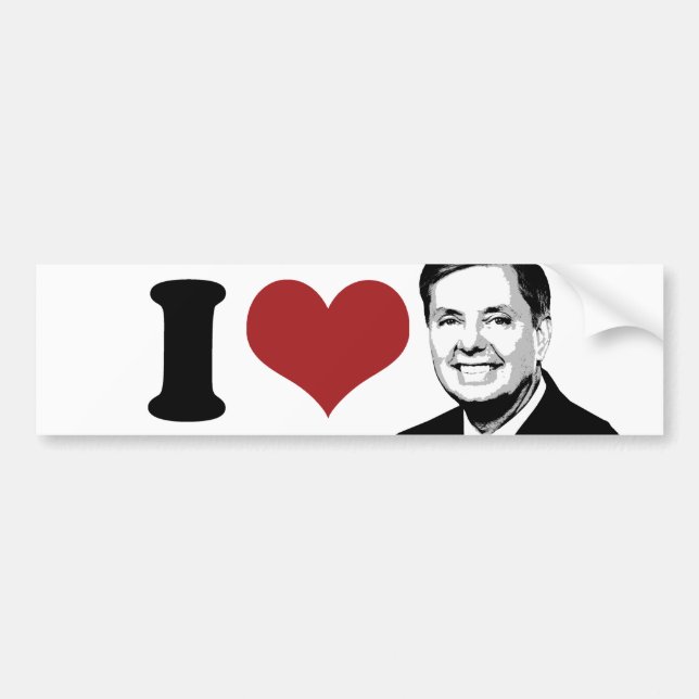 I Liebe Lindsey Graham für Präsidenten Bumper Autoaufkleber (Vorne)