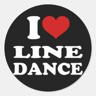 I Liebe Line Dance Runder Aufkleber