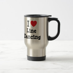 I Liebe Line Tanz Herz individuell personalisiert Reisebecher