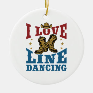 I Liebe Line Tanz Keramik Ornament