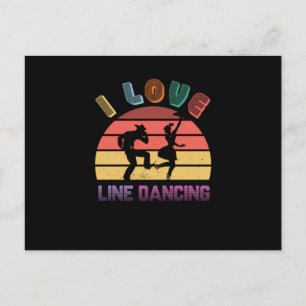 I Liebe Line Tanz Line Tanz Cowboy Boots Geschenk Postkarte
