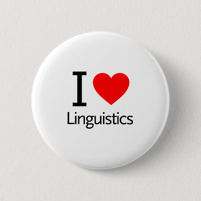 I Liebe Linguistik Button (Vorderseite)