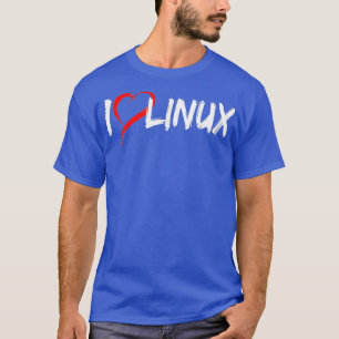 I Liebe Linu mit Herzschlag Penguin Tu Open Os T-Shirt