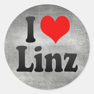 I Liebe Linz, Österreich Runder Aufkleber